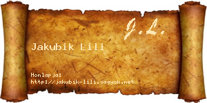 Jakubik Lili névjegykártya