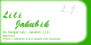 lili jakubik business card